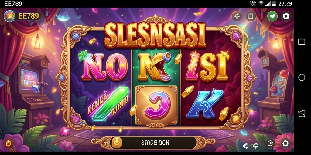Tampilan gameplay EE789 yang mendebarkan dalam permainan Slot.