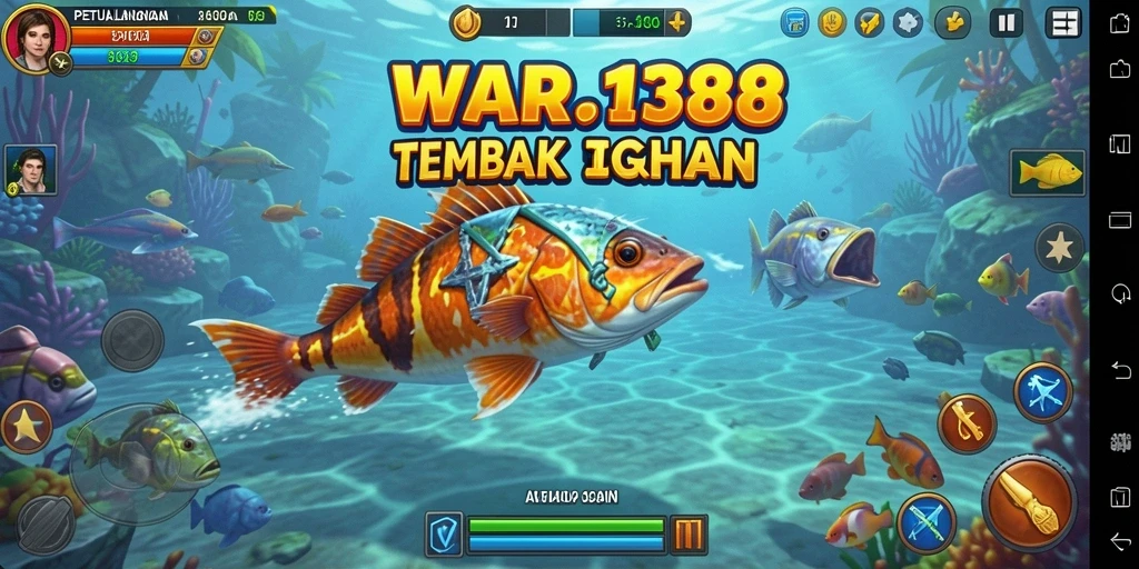 Screenshot menunjukkan momen seru saat menembak ikan.