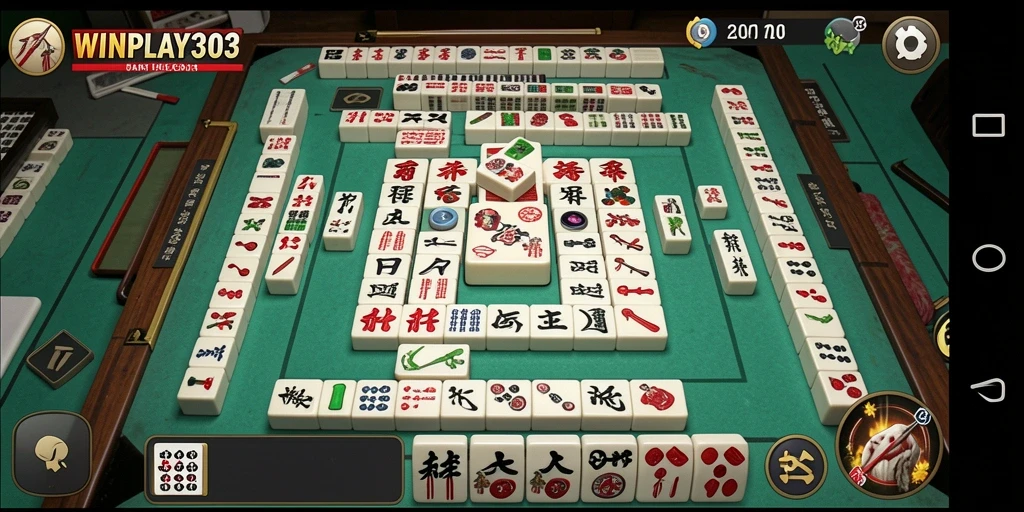 Tampilan grafis gameplay Mahjong yang menarik dan menyenangkan.
